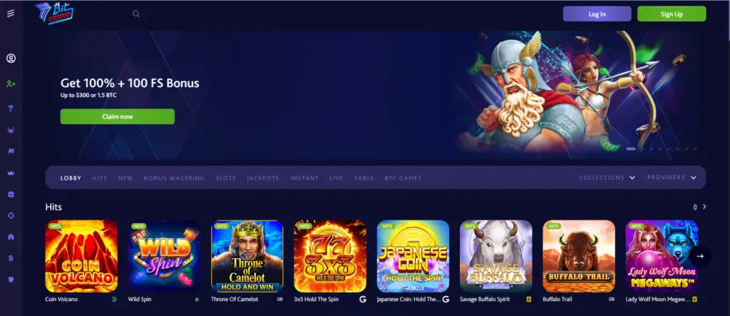 A casino website with a lot of different games.