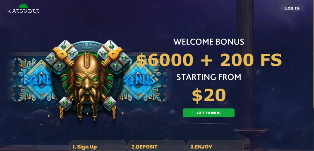 A casino page with an image of a king and a dragon.